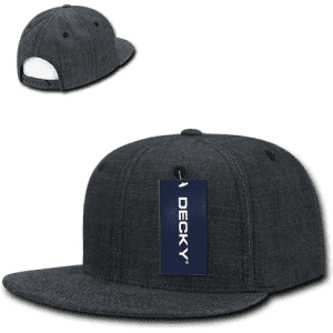 A grey 6 Panel High Profile Structured Snapback cap with a black label and a rear mesh panel.