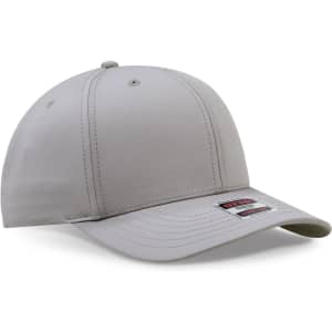 A light grey 6-panel mid-profile baseball cap with a structured design and a logo on the front.