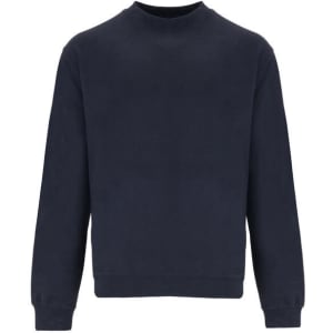 A navy sweatshirt with a crew neck and long sleeves, featuring a simple design and no visible logos.
