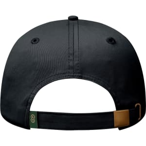 A black low-profile dad cap with a strap closure and a small logo on the side.
