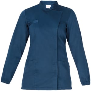 A navy blue Amanda Tunic featuring a stylish design, two front pockets, and a logo.