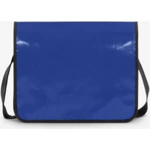 A blue Economy LorryBag with a black shoulder strap and a simple, glossy finish. It features a logo on the front.
