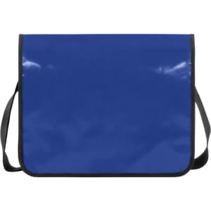A blue Economy LorryBag with a black strap and trim. It features a smooth, shiny surface and a single compartment.