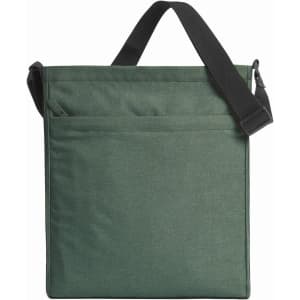 A green Circle Shoulder Bag with an adjustable black strap and a front pocket. It features a simple, sleek design.