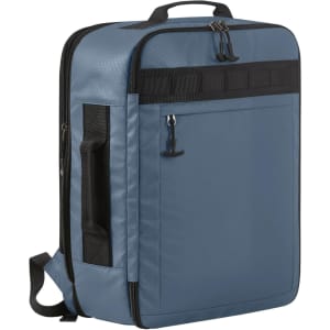 A blue Active Travel Backpack with black accents, featuring multiple compartments and a sturdy handle.