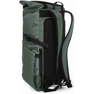 A green Flex Notebook Backpack with adjustable straps and mesh padding on the back, featuring side pockets.