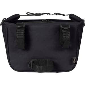 A black Softbasket Lunchbag with two handles and a strap for easy carrying, featuring a zippered closure.