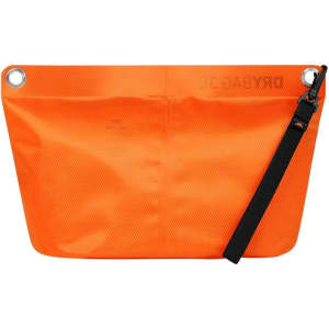 An orange Drybag Zipper Bag with a black strap and metal grommets, featuring a simple design.