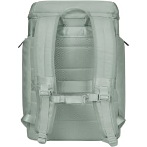 A grey Solid Notebook Backpack featuring padded straps and multiple compartments. It includes a logo on the front.