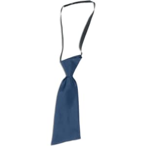 A women's tie in navy blue with a black adjustable strap. It features a smooth, satin-like texture.