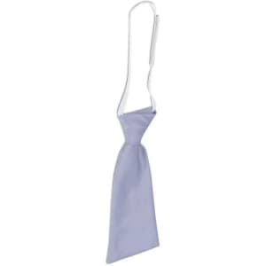 A light purple women's tie with a white neckband and a smooth satin finish. It has a logo on the neckband.