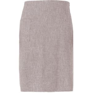 A light brown pencil skirt with a textured finish and no visible embellishments or pockets.