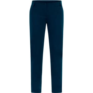 A pair of navy blue Layla Pants with a slim fit and a casual design, featuring pockets and a waistband.