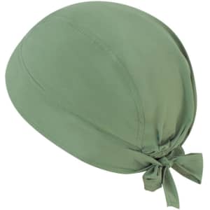 A green Urano Bandana, featuring a tied design, suitable as headwear. It has a logo on the fabric.