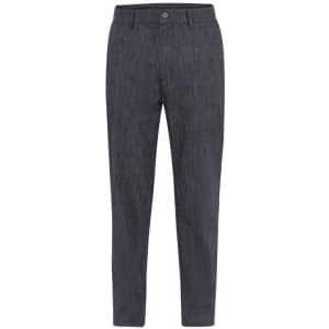 Dylan Pants in navy, featuring a slim fit design and a front button closure. Includes a logo on the waistband.