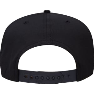 A black 5 Panel Mid Profile Rope Baseball Cap featuring a snapback closure and ventilation holes.