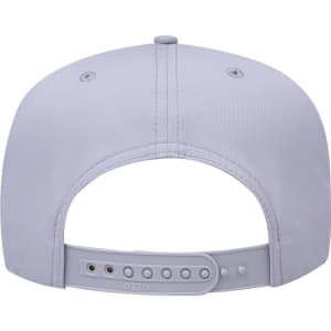 A grey 5-panel mid-profile rope baseball cap featuring a back snap closure and ventilation holes.