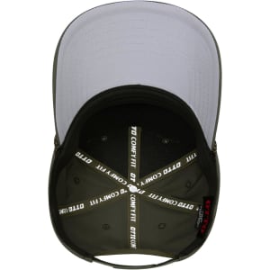 A black 5 panel mid profile rope baseball cap with a grey underside and an interior logo.