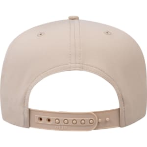 A beige 5 Panel Mid Profile Rope Baseball Cap with an adjustable strap and rear ventilation holes.