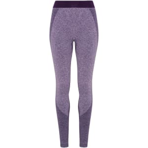 Seamless 3D Fit Sport Sculpt Leggings in shades of purple with a contrasting waistband and branded logo.