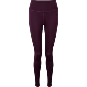 Performance leggings in a deep burgundy colour, featuring a high waistband and a smooth fabric finish.