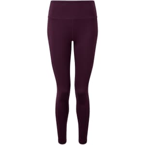 Performance compression leggings in a deep burgundy colour, featuring a high waistband and a sleek, fitted design.