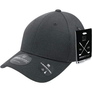 A grey Pique Pattern L/C Flex Cap featuring a textured fabric and a brand logo tag.