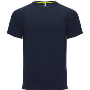 A navy blue Monaco T-Shirt with short sleeves and a round neckline, featuring a logo.