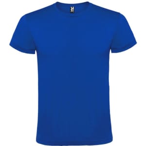 A blue Atomic 150 T-Shirt with a crew neckline and short sleeves, featuring a logo on the label.