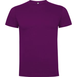 A purple premium t-shirt featuring a crew neckline and short sleeves. Includes a brand logo.