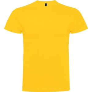 A yellow Braco T-Shirt featuring a logo on the back, casual and short-sleeved design.