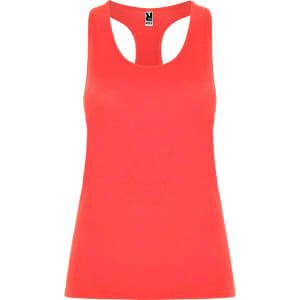 A red Aida Tank Top with a racerback design and a small logo tag.