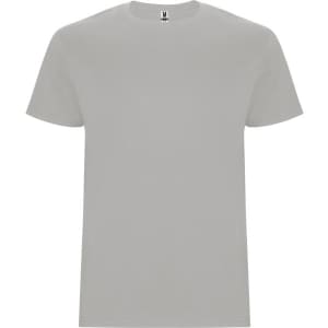 A grey Stafford T-Shirt with short sleeves and a logo on the neckline.
