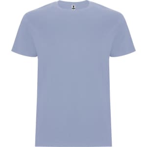 A light blue Stafford T-Shirt, featuring a round neck and short sleeves, with a logo on the label.