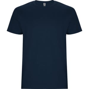 A navy Stafford T-Shirt with a classic crew neck design and short sleeves. It features a logo.