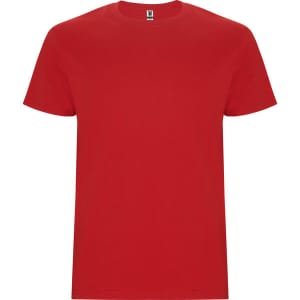 A red Stafford T-Shirt with a simple design and short sleeves, featuring a branded label.
