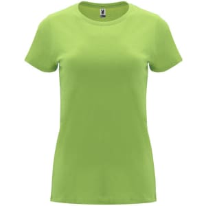 A green Capri T-Shirt featuring a crew neck and short sleeves. The shirt includes a branding label.