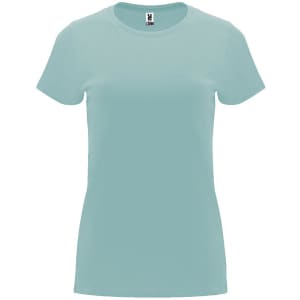 A light blue Capri T-Shirt with short sleeves and a fitted design, featuring a logo inside the collar.