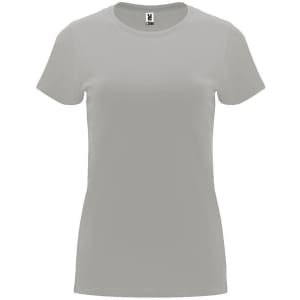 A grey Capri T-Shirt with a fitted design and a logo printed on the label.