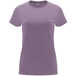 A purple Capri T-Shirt featuring a crew neck and short sleeves, with a logo on the label.