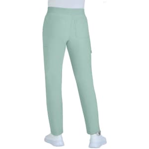 A pair of limited edition mint green Harper pants, featuring back pockets and a sleek design.
