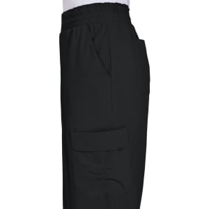 Ayla Pant in black featuring a comfortable elastic waistband and side pockets, including a cargo-style pocket.