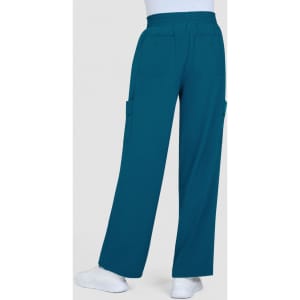 Ayla Pant in teal with a relaxed fit and side pockets, featuring an elastic waistband. Designed for comfort and ease.