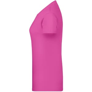 A pink ladies basic T-shirt featuring a fitted design and short sleeves, with branding visible.