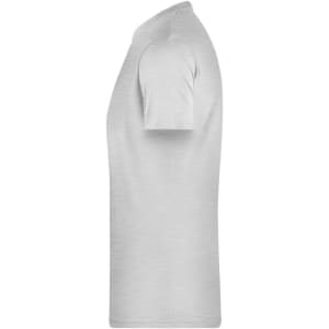A light grey men's basic t-shirt featuring short sleeves and a crew neck, with a subtle brand logo.