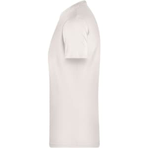 A light grey men's basic T-shirt with a simple design and short sleeves. It features a branding logo.
