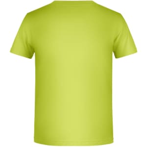 A short-sleeved t-shirt in bright lime green, featuring a simple design with no visible logos.