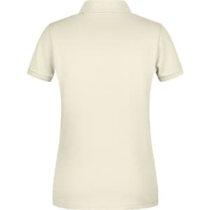 A light cream-coloured ladies' polo shirt with a standard collar, showcasing a simple design.