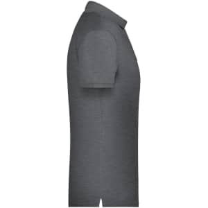A grey men's basic polo shirt with a classic collar and short sleeves, featuring a logo on the chest.