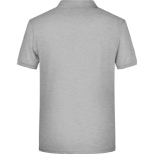 A light grey men's basic polo shirt with a classic collar and short sleeves. It features a logo on the chest.